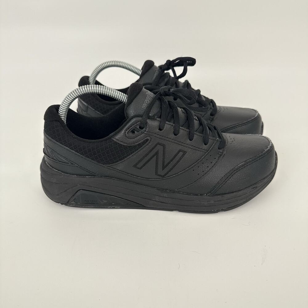 New Balance Shoes Womens 8.5 Lace Up Running Sneakers WW928BK3 Black Leather - Picture 2 of 9